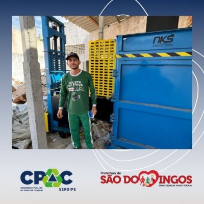 CONSÓRCIO PÚBLICO DO AGRESTE CENTRAL SERGIPANO - CPAC, FAZ ENTREGA DE EQUIPAMENTOS PARA A COAASD (COOPERATIVA DE AGENTES AMBIENTAIS DE SÃO DOMINGOS)