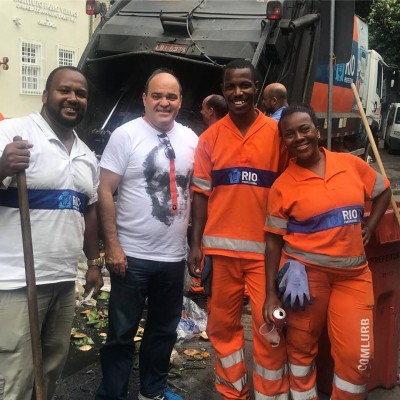 Acompanhando a coleta seletiva no Rio de Janeiro.
