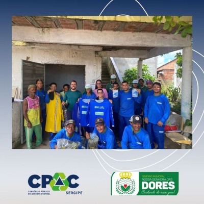 CONSÓRCIO PÚBLICO DO AGRESTE CENTRAL SERGIPANO - CPAC, FAZ ENTREGA DE FARDAMENTOS E EPIS A CORD-COOPERATIVA DE CATADORES DE MATERIAIS RECICLÁVEIS DO MUNICÍPIO DE NOSSA SENHORA DAS DORES